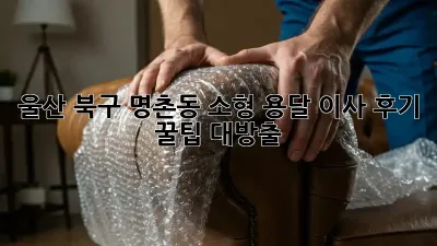 울산 북구 명촌동 소형 용달 이사 후기: 꿀팁 대방출!